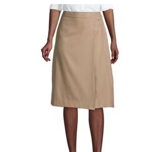 Lands' End School Uniform Women's Solid A-line Skirt Below the Knee 8 Khaki